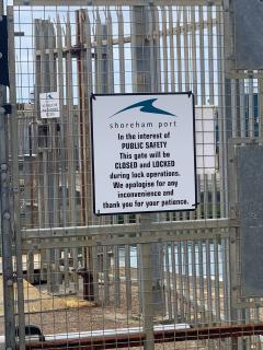 We had to wait a while to cross the locks at Shoreham Harbour